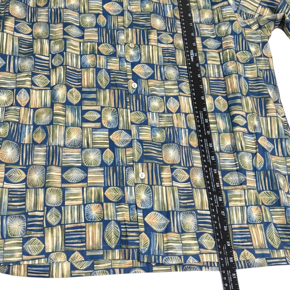 Tori Richard Mens Resortcore XL Cotton Lawn Button Up Shirt Geometric Leaf Print - Picture 5 of 5